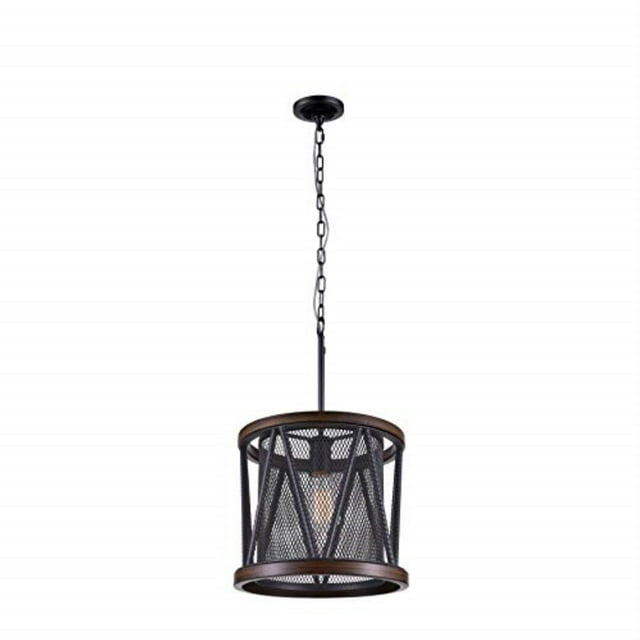 Cwi Lighting Parsh Mini Lustre avec Abat-Jour en Tambour et Finition Étain