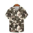 thumbnail image 2 of Camuflaje de los Hombres Impresa Camisa de Solapa, Moda de Manga Corta con Tejido Elástico para la Playa Casual Y el Uso de la Fiesta, Blusa Elástica Suave, 2 of 9