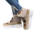 thumbnail image 5 of YOUYEDIAN Boots for Women Fall Winter Plush Soft Fashion Lace-up Platform Casual Warm Round Toe Mid Calf Boots Versatile Fuzzy Outdoor Non Slip Snow Shoes, 5 of 5