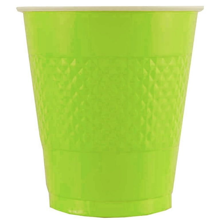 JAM Paper 9oz. Lime Green Plastic Cups, 72ct.