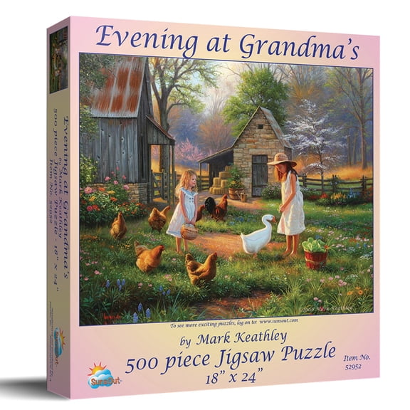 SUNSOUT INC - Evening at Grandma's - 500 pc Jigsaw Puzzle by Artist: Mark Keathley - Finished Size 18" x 24" Mother's Day - MPN# 52952