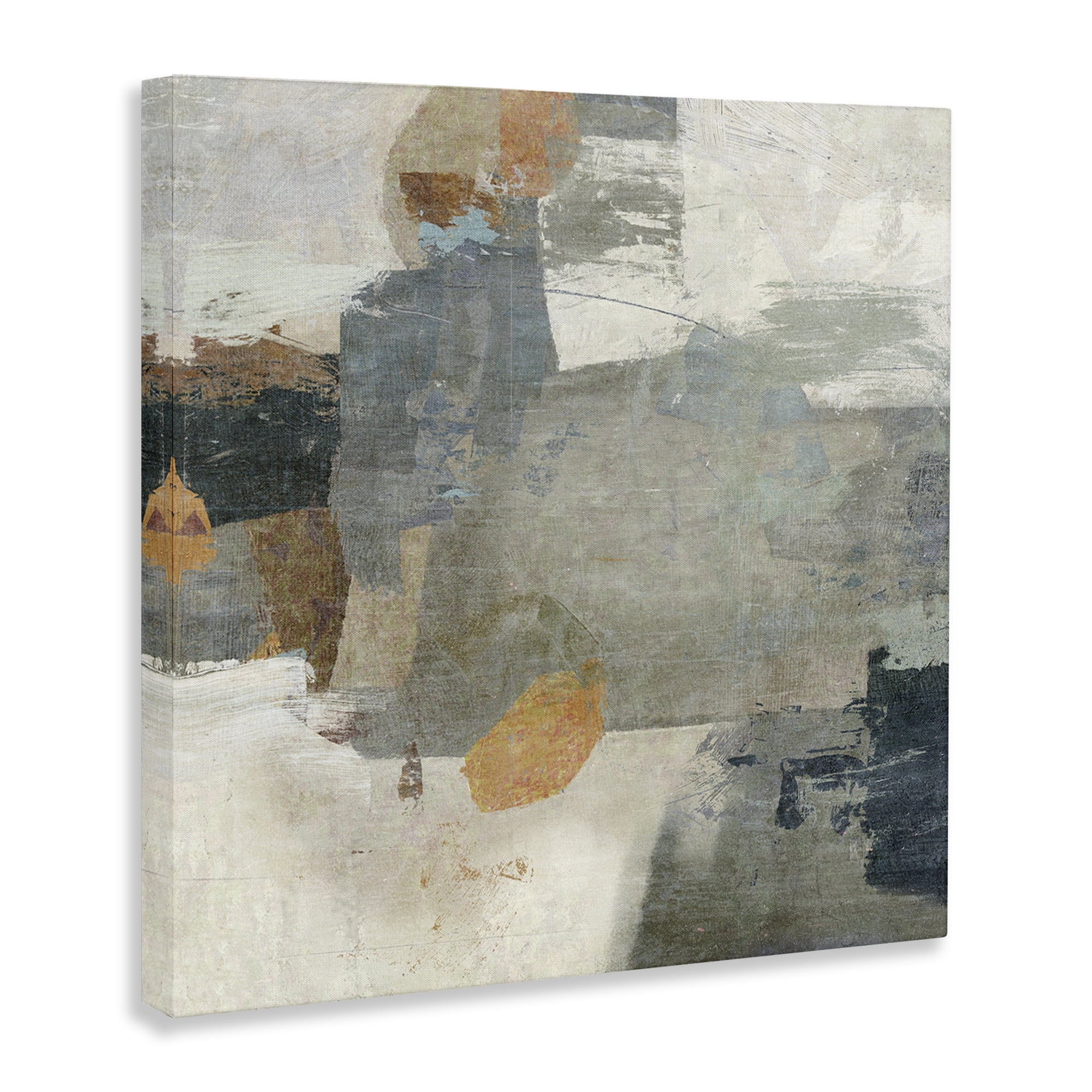 Stupell Industries Rustic Grey Paint Strokes Abstract Painting Gallery Wrapped Canvas Art Print Wall Art, 24 x 24