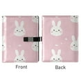 thumbnail image 2 of 9.2x6.7 inch Leather Notebook 100 Sheets, Multi-Pocket Design & Pen Loop Pink Cute Bunnies Refillable Journal Organizer, 2 of 6