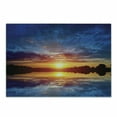 thumbnail image 1 of Lake Cutting Board, Dreamy Sunset Scenery with Reflection on the Lake Dramatic Dusk Twilight, Decorative Tempered Glass Cutting and Serving Board, Small Size, Blue Pale Orange Yellow, by Ambesonne, 1 of 1