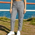 thumbnail image 4 of Xdegoge Womens Cargo Pants with Pockets Elastic Waist Tapered Leg Utility Trousers with Pockets Lightweight Outdoor Hiking Casual Activewear Work Pants, 4 of 7