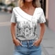 thumbnail image 2 of Camisetas de Manga Corta para las Mujeres Impresas Primavera Verano Botón de la Camiseta Casual, Camisetas de Mujer Casual, 2 of 4