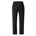 thumbnail image 5 of cfhntfmh Mens Lined Pants Stretch Dress Pants Solid Color Comfy Trousers Drawstring Lightweight Work Slacks with Pockets（Black,Large), 5 of 7