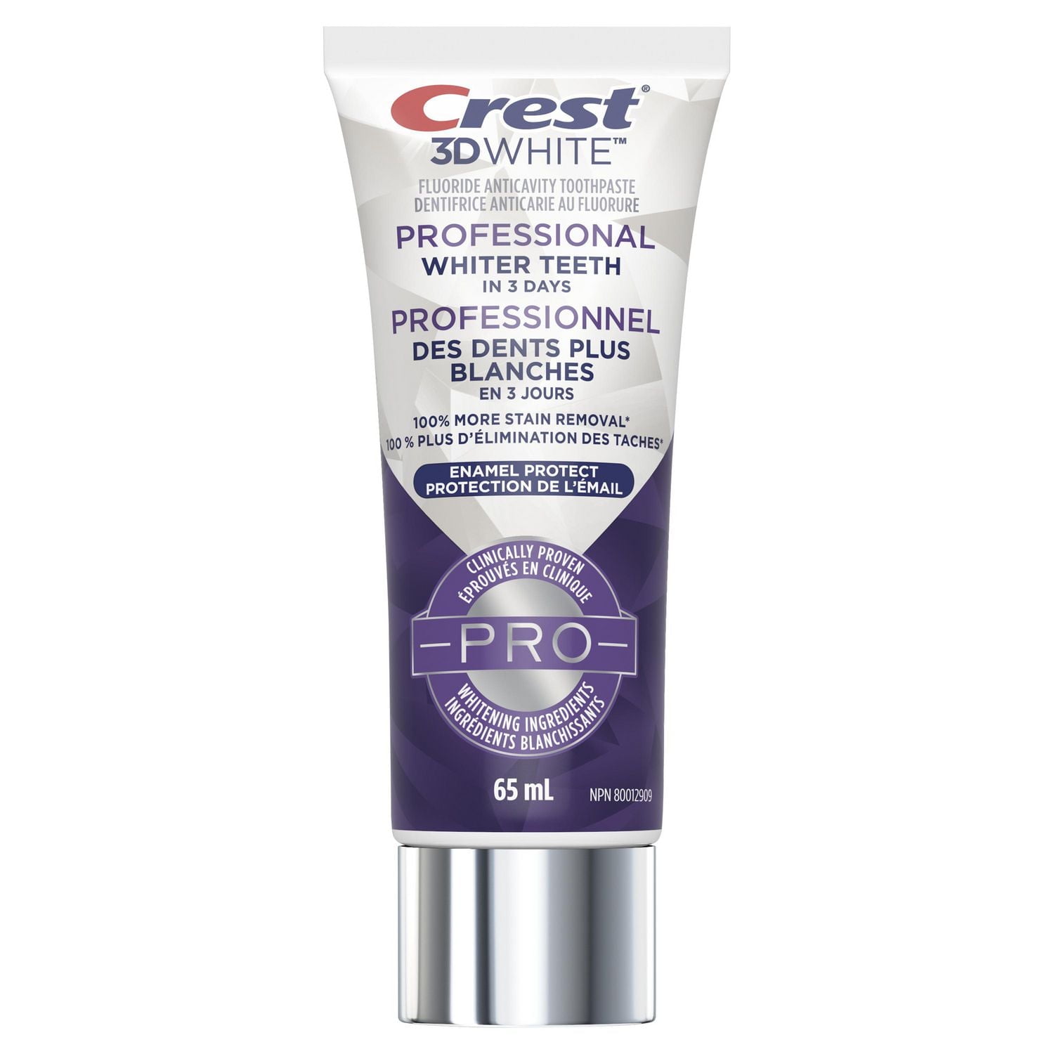 Dentifrice Crest 3D White Professionnel Protection de l’émail 65 mL