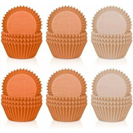 600Pcs Terracotta Cupcake Liners Fall Color Orange Baking Cups Gradient Color Cupcake Wrappers Muffin Liners for Birthday Wedding Bridal Shower Autumn Thanksgiving Party Supplies Decor