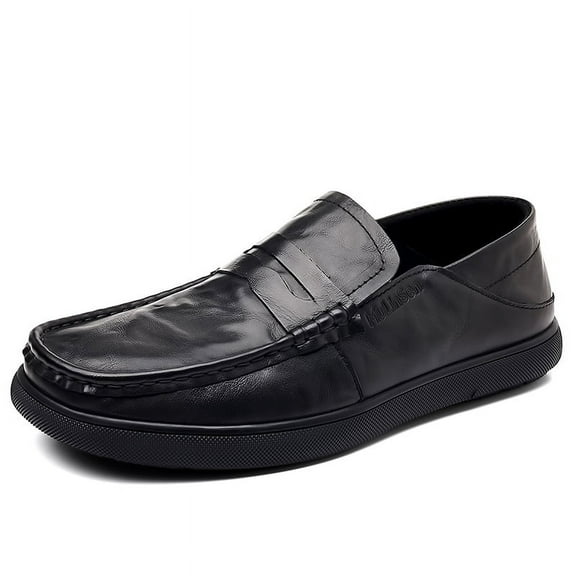Men's Casual Loafers Slip On Leather Shoes Comfortable Lightweight Driving Shoes Male Moccasins Classic Penny Loafer Flats Boat Shoes Outdoor Walking Shoes