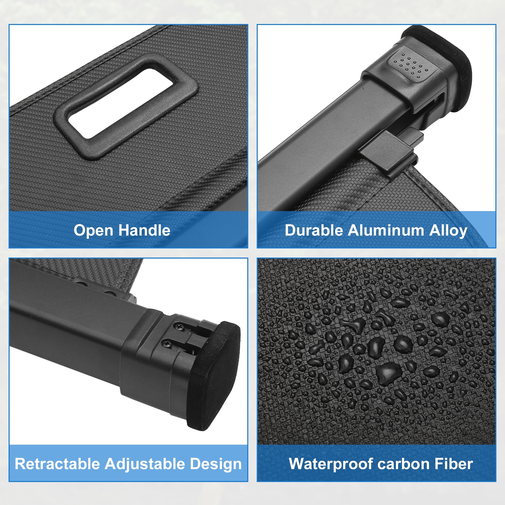Unique Bargains Retractable Cargo Cover for VW Tiguan 2018 2019 2020 2021 2022 Black