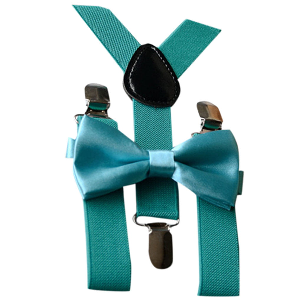 JEELINBORE Kids Braces Bow Tie Sets Adjustable Suspenders Elastic Brace Gift Idea for Boys and Girls 