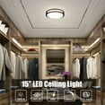 thumbnail image 5 of Modern Dimmable 15" LED Ceiling Light, Adjustable 5 Color Temperature, Energy-Efficient Fixture, Matte Black Metal Frame, 2700K/3000K/3500K/4000K/5000K, For Bedrooms, Kitchens, Living Rooms, Offices, 5 of 10