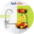 thumbnail image 6 of Auledio 2 Tier Detachable Fruit basket with Banana Hanger, Fruit Bowl for Kitchen Counter, Hanging Storage Baskets for Organizing（Black）, 6 of 7