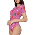 thumbnail image 3 of Picia Strawberry Floral Womens One Piece Swimsuits Modest Tummy Control Bathing Suits Lace Up Slimming Swim Suit-Medium, 3 of 9