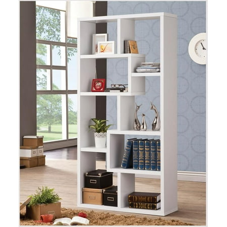 Coaster Company Interlocking 8 Shelf Wood White Bookcase for Home