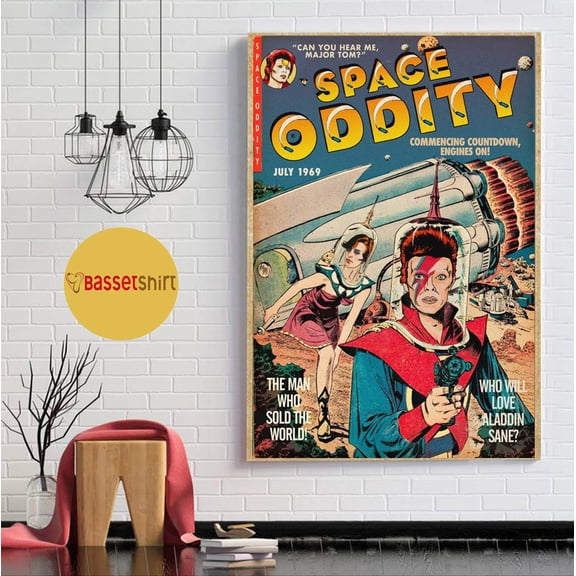 David Bowie space oddity comic book mashup poster 11 x 17 Inch Poster