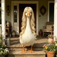 thumbnail image 2 of AuroraX Porch Goose Clothes Set 23" 17 19 inch Goose Outfit for Plastic Goose Set with Wig Summer Funny Hairpiece Lawn Garden Decor Yard Goose Decor Beige, 2 of 6