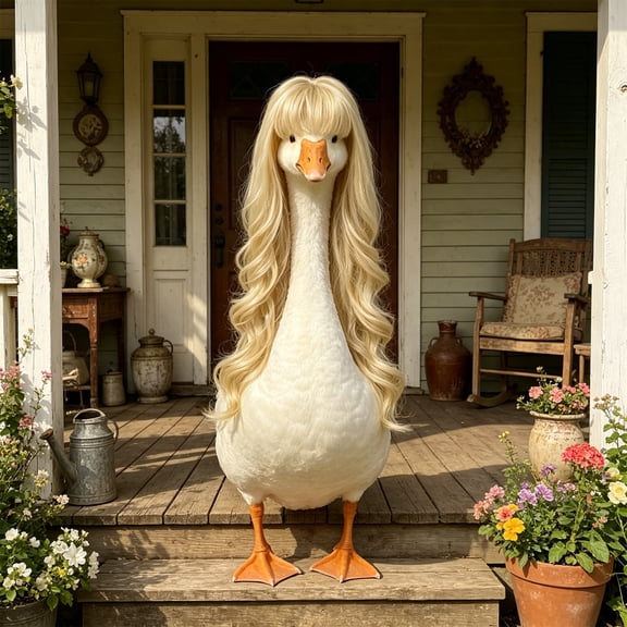 Pandiboks porch goose outfit 23in porch goose clothes Beige Nylon,Spandex Outdoors Yard Durable decoration Gifts for others