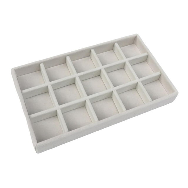 Yinanstore Multipurpose Jewelry Tray Organizer Drawer Inserts Container Flocking Cloth Large Capacity Bracelet Display Holder for Buttons Brooch Beads , F