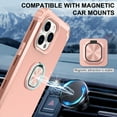 thumbnail image 4 of Jiahe Cover Case For iPhone 14 Plus,Shockproof Rubber Case Ring Holder Kickstand Hard PC Back Cover for iPhone 14 Plus 6.7-inch,Rosegold, 4 of 9