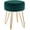 ATROVIRENS, variant on Duhome Velvet Upholstered Vanity Stool Small Round Accent Stool with Gold Hairpin Legs, Black