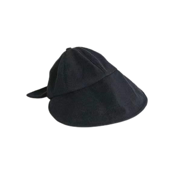 Sunshade Hat Back Bowknot Big Brim Round Top Adjustable Breathable Anti-UV Cotton Solid Color Bucket Hat for Beach