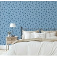 thumbnail image 3 of S4sassy Self-Stick Decorative Wallpaper, Dotted Leaf Blossom Print Wall Paper, Vinyl Waterproof Contact Paper, Blue, 25"x120" Removable Renter Friendly Wall Covering For Bedroom, Livingroom, 3 of 8
