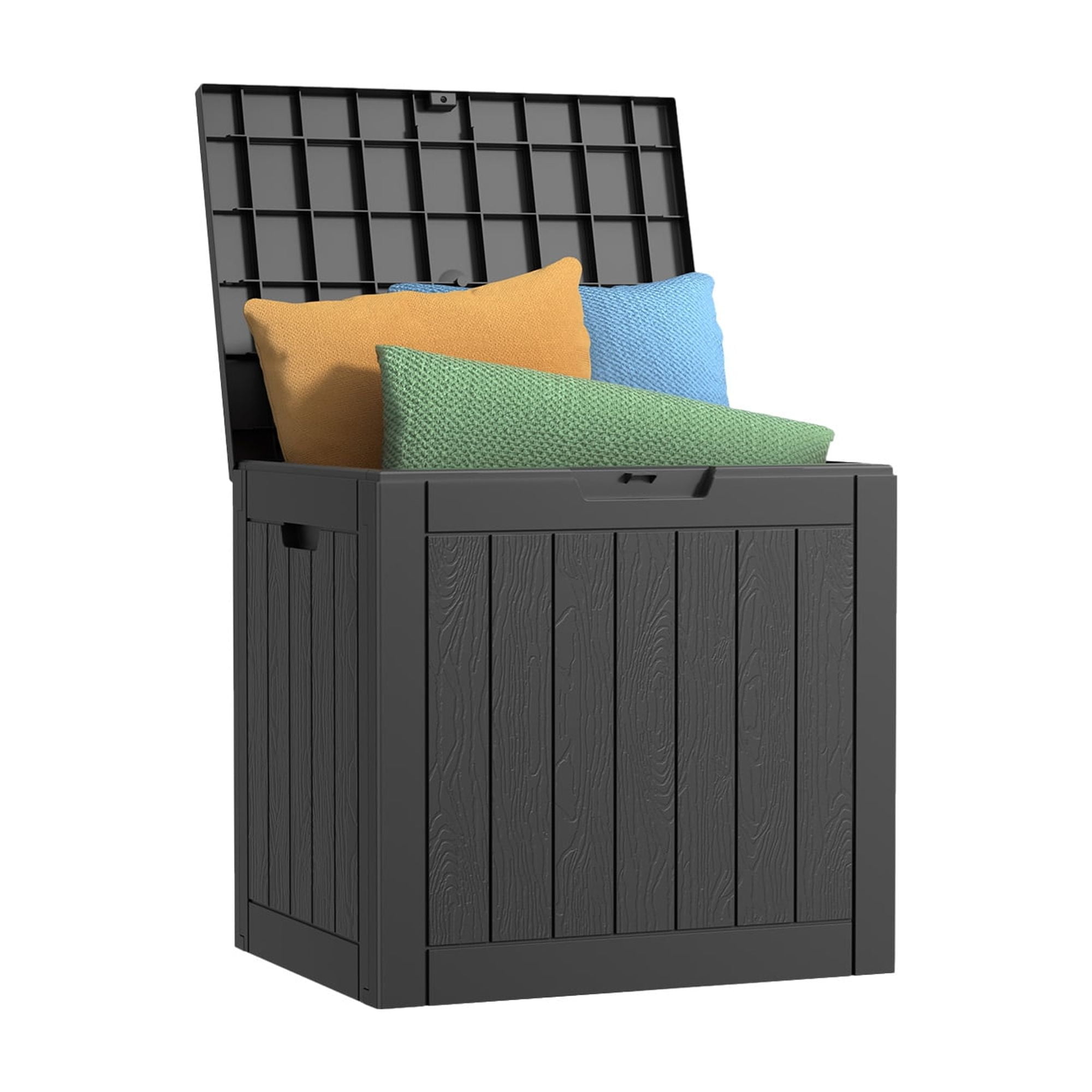 MAYEERTY 30 Gallon Outdoor Deck Box, Large Capacity Storage Box for Patio Furniture Cushions, Pillow with Wheels, Black