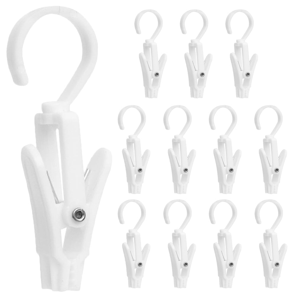 12pcs Hat Clips Rotatable Boot Hangers Clips Multiuse Laundry Hooks