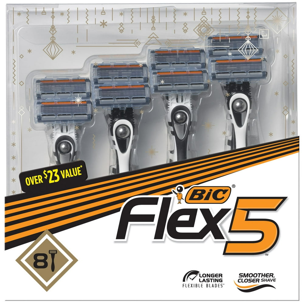 BIC® Flex 5™ Disposable Razor, Assorted, 8 Pack