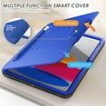 thumbnail image 4 of Allytechgroup Ultimate Slim Fit Case for iPad Air 11 Inch 2024, Anti-Scratch Auto Sleep and Shockproof Tablet Cover with Multi Angle Viewing Stand, Pencil Holder and Card Slots, Blue, 4 of 8