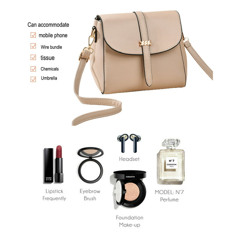 Small Crossbody Bag purse for Women,leather Shoulder handbag with  Adjustable Strap,Light Khaki，G140296 