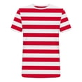 thumbnail image 3 of Dvprdro Mens Oversized Workout Tops Short Sleeve Crew Neck Striped Tees Sports Tees Gym Wear, 3 of 4