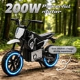 thumbnail image 5 of 24V Electric Dirt Bike for Kids 5-12, SHINPT Ride On Toys for Kids 5-12, Toddler Motorcycle with 200W Motor, Speeds 3.11-9.32MPH, Electric Toy Motorcycle with Rear Shock Absorber, LED Lamp, Music, 5 of 8