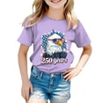 thumbnail image 4 of Karoyedx 4th Of July Tops for Girls American Flag Shirts for Girls 4th of July Eagle Graphic Print Patriotic Tshirts Cotton Short Sleeve Tees Purple Size,7-8 Years, 4 of 5