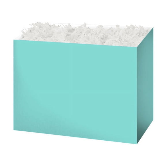 Pack Of 6, Large Solid Aqua Blue Basket Boxes 10.25 X 6 X 7.5"