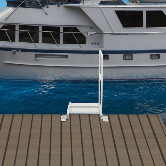 51.05*47.75*98.55cm Grey Boat Boarding Tool Folding Boat Boarding Platform Dock Step for Young People Elderly People
