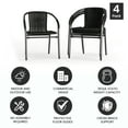 thumbnail image 5 of Emma + Oliver 4 Pack Black Rattan Indoor-Outdoor Restaurant Stack Chair with Curved Back, 5 of 14