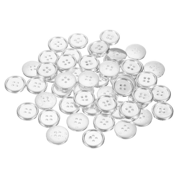 129pcs 50pcs 40L Plastic Sewing Buttons 25mm 1" 4-Hole Round Replacement Craft Button for Coats Sewing Clothing and DIY, Silver