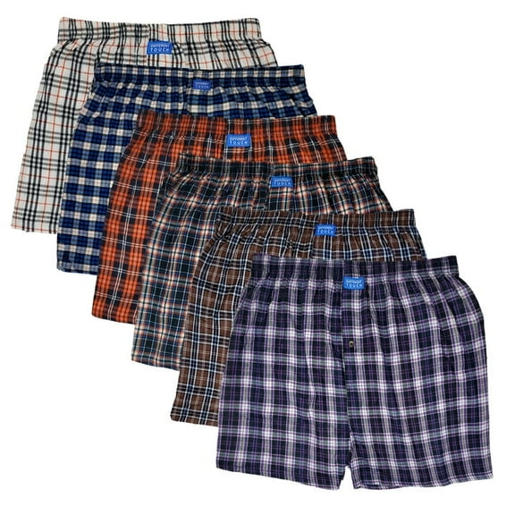 Different Touch Men's Big and Tall Cotton Boxer Shorts Underwear 6-Pack