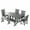 Gray, variant on WestinTrends Malibu 6 Piece Patio Dining Set with Bench, All Weather Poly Lumber Outdoor Table and Chairs Set, 71" Trestle Dining Table with Umbrella Hole, 5 Arm Chairs with Bench, Weathered Wood