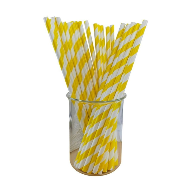 100-Pack Biodegradable Paper Straws - Eco-Friendly Disposable Drink Accessories - Durable and Splinter-Free - Perfect for Parties and Daily Use