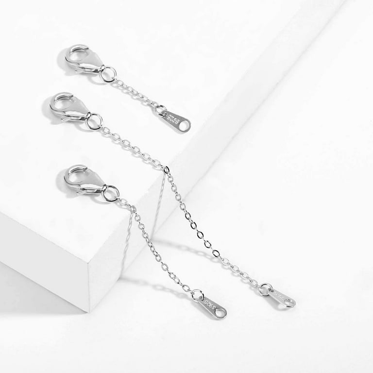 Necklace Extender White Gold Chain Extender 925 Sterling Silver