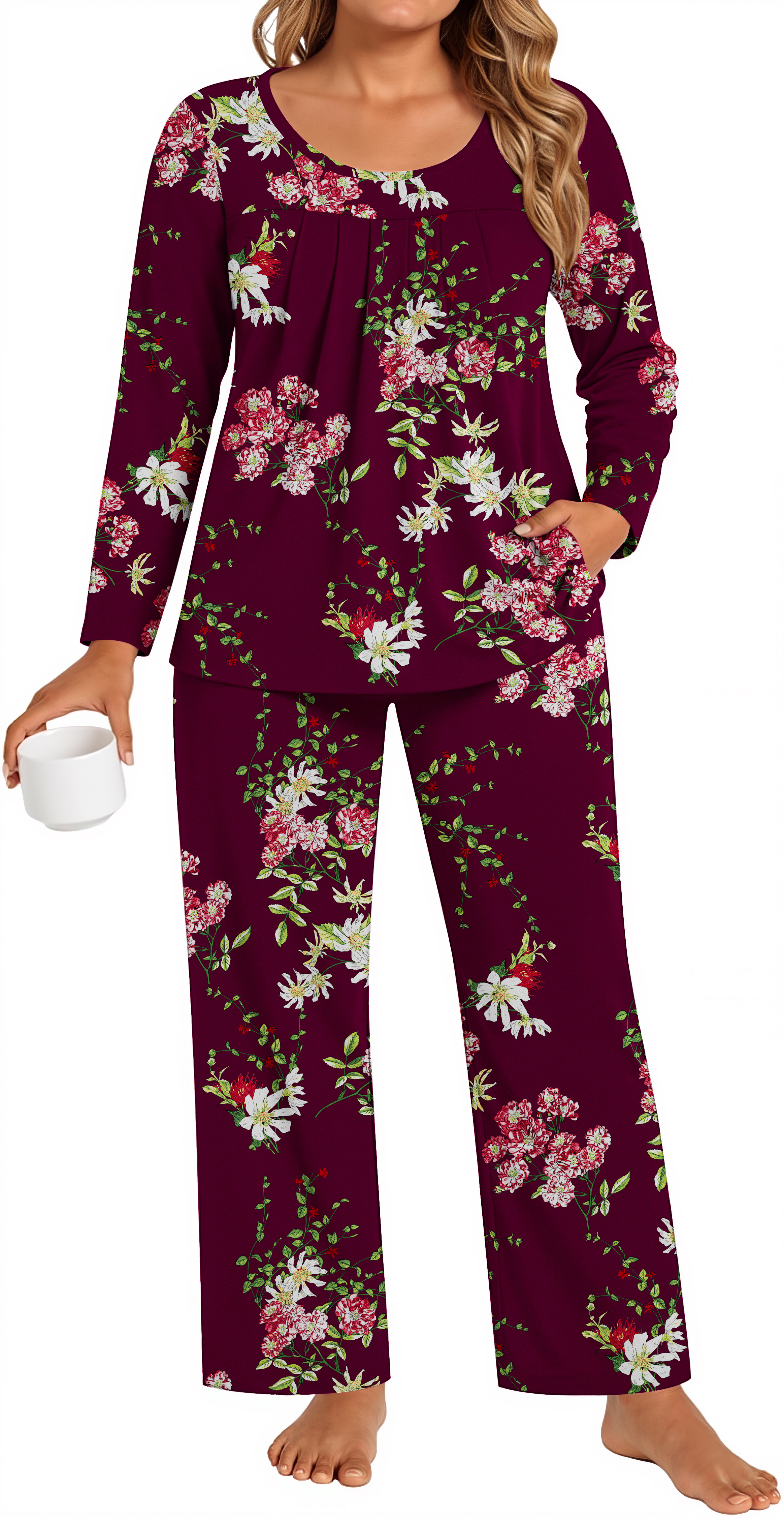 DreamFish Women's Plus Size Long Sleeve Pajama Set photo 1