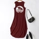thumbnail image 3 of WILLBEST Vestido Informal De Verano Para Mujer, Vestido Holgado Con Estampado De Vacaciones En La Playa, Con Bolsillos, Cuello Redondo, Sin Mangas, Largo, 3 of 3