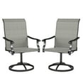 thumbnail image 1 of Outsunny Ensemble de 2 Chaises Pivotantes de Patio, Chaises d'Extérieur à Dossier Haut en Maille, Gris, 1 of 10