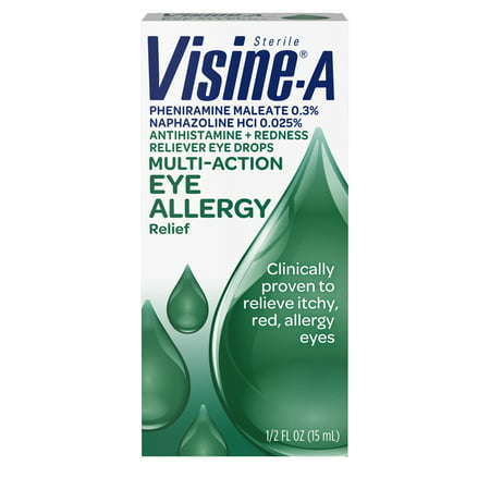 Visine -A Antihistamine + Redness Multi-Action Eye Allergy Reliever Eye Drops, .5 Fl. (Best Antihistamine For Eyes)