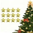thumbnail image 2 of PuSpu 12Pcs 3.6x3.4cm Yellow Wrought Iron Metal Pentagram Christmas Tree Pendant DIY Hanging Ornament Set, Durable Star Decoration for Holiday Garland Wreath, 2 of 6
