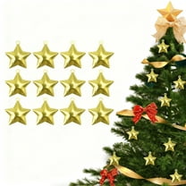 karymi 12Pcs Wrought Iron Metal Christmas DIY Star Pendant Set 1.42x1.34 inch Gold Bronze Silver Yellow Ornament Collection Christmas Party Supplies